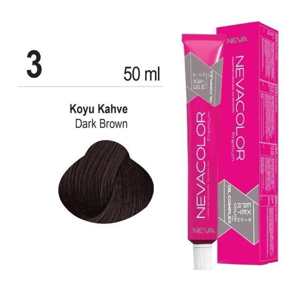 NEVACOLOR SAÇ BOYASI 3. KOYU KAHVE - Image 1