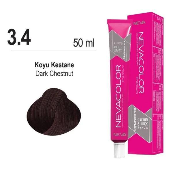 NEVACOLOR SAÇ BOYASI 3.4 KOYU KESTANE - Image 1