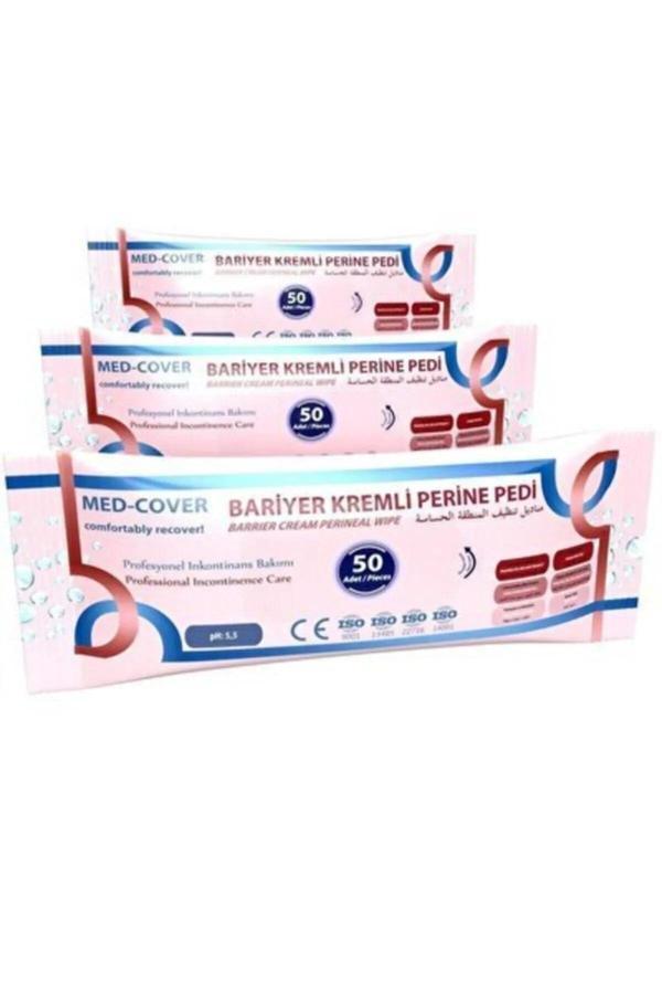 Medcover Bariyer Kremli Perine Temizleme Pedi 50'Li 3 Adet - Image 1