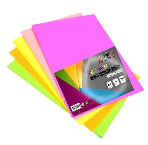 Fosforlu Renkli A4 Fotokopi Kağıdı 25Li - 2 paket - Image 1