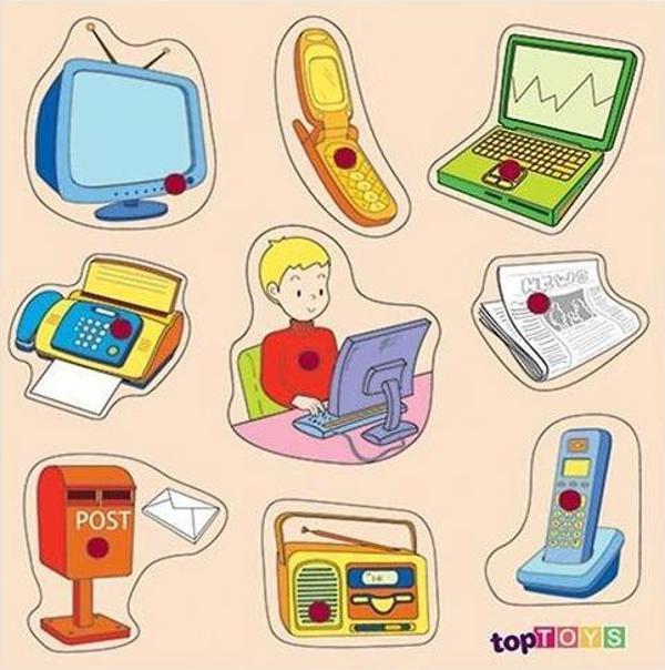 İletişim Aletleri Ahşap Puzzle  - Image 1