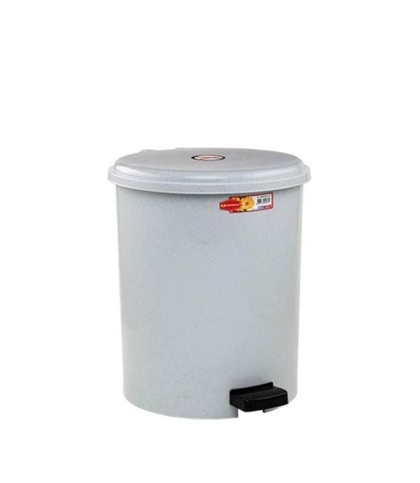 Omnipazar SY-4231 Gri Pedallı Yuvarlak Çöp Kovası İç Kovalı 15 Litre - Image 1