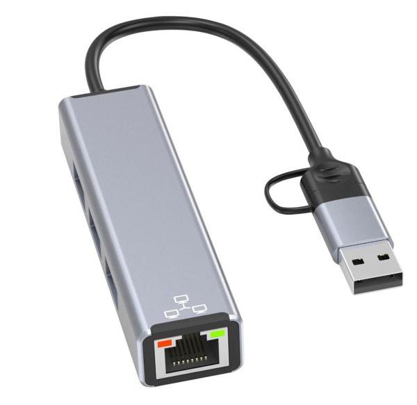 Airsky Hc78 Usb Type C 2 İn 1 Usb Hub Ethernet Çevirici - Image 1