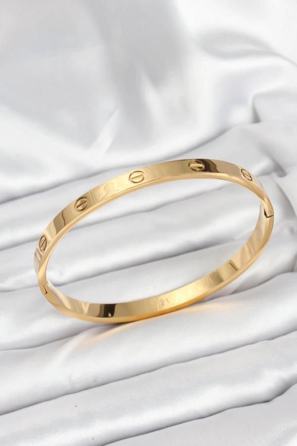 316L Çelik Gold Renk 65 mm Kadın Kelepçe Bileklik - Image 1