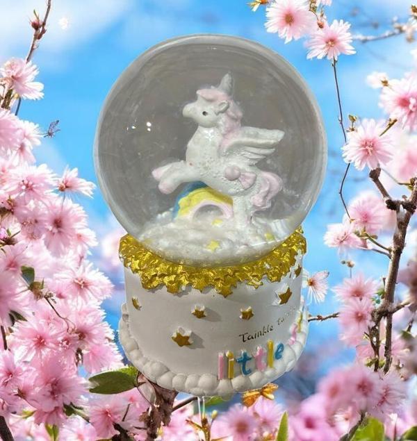 8 cm Müzikli Işıklı  Pony Kar Küresi 5854 - Image 1