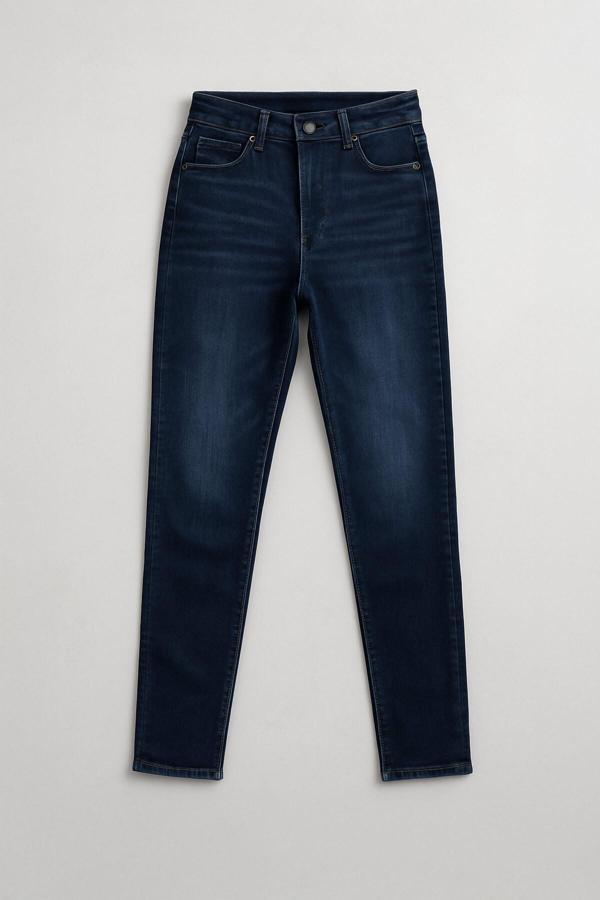 Kadın Skinny Fit Likralı İndigo Jean Pantolon - Image 1