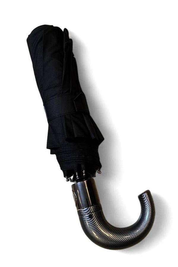 10 Telli Full Otomatik Baston Saplı Şemsiye 95 Cm Çap 33 Cm Kapalı Boyut Çanta Boy Çelik Telli - Image 1