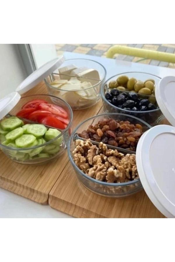 Paşabahçe Polar Iki Bölmeli Kahvaltılık Saklama Kabı 4 Adet - Image 1