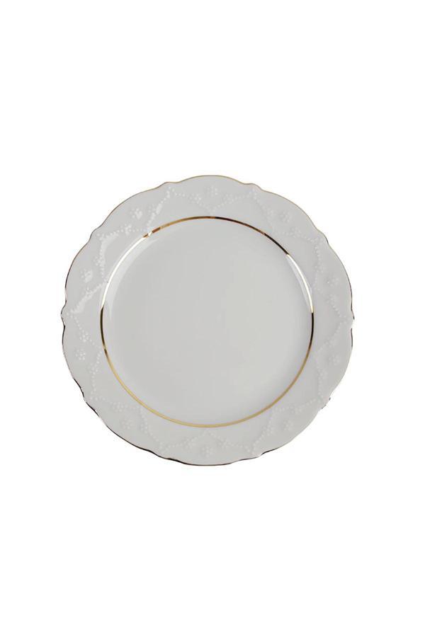 Porland Queen Altın Yaldız Düz Tabak 21 Cm - Tek Parça - Image 1
