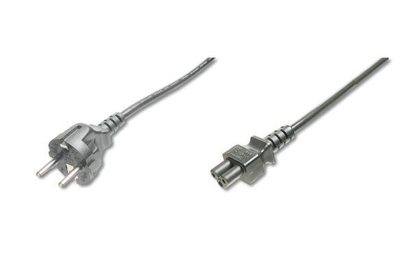 Güç Kablosu, Schuko Erkek - C5 Dişi, 1.8 metre, H05VV-F3G 0.75qmm, 250V/10A, siyah renk - Image 1