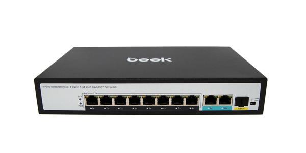 Beek Yönetilemeyen PoE+ Switch8 x 10/100/1000BASE-T IEEE802.3af/at PoE+ port (Port başına 30.8 watt) (PoE Güç Bütçesi maks. 120 Watt)2 x 10/100/1000BASE-T port (combo) - Image 1
