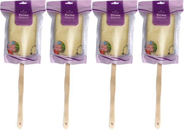 Derma Naturel Palmiye Örme Sopalı Banyo Sırt Lifi (8*24CM) MS-09 (4 Lü Set) - Image 1