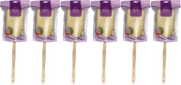 Derma Naturel Palmiye Örme Sopalı Banyo Sırt Lifi (8*24CM) MS-09 (6 Lı Set) - Image 1