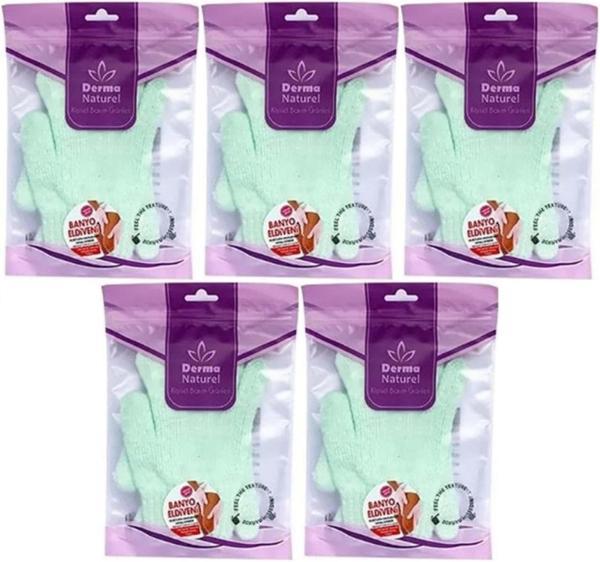Derma Naturel Parmaklı Banyo Eldiveni MS-23 (5 Li Set) - Image 1