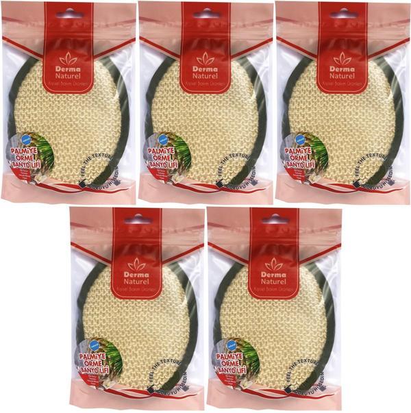 Derma Naturel Örme Banyo Yüz Lifi (15*24CM) MS-02 (5 Li Set) - Image 1