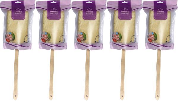 Derma Naturel Palmiye Örme Sopalı Banyo Sırt Lifi (8*24CM) MS-09 (5 Li Set) - Image 1