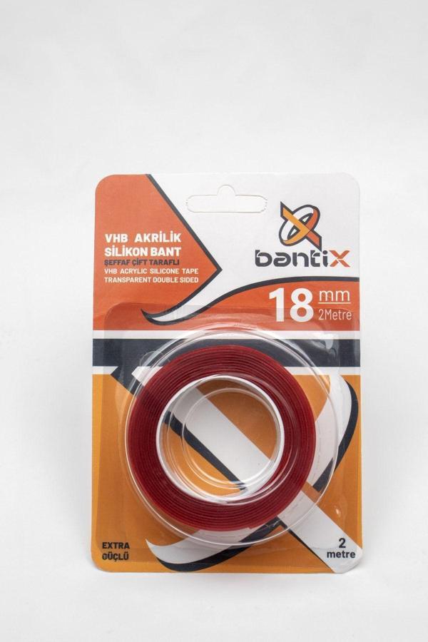 Bantix Çift Taraflı Ekstra Güçlü Şeffaf Silikon Bant 18Mmx2 Metre - Image 1