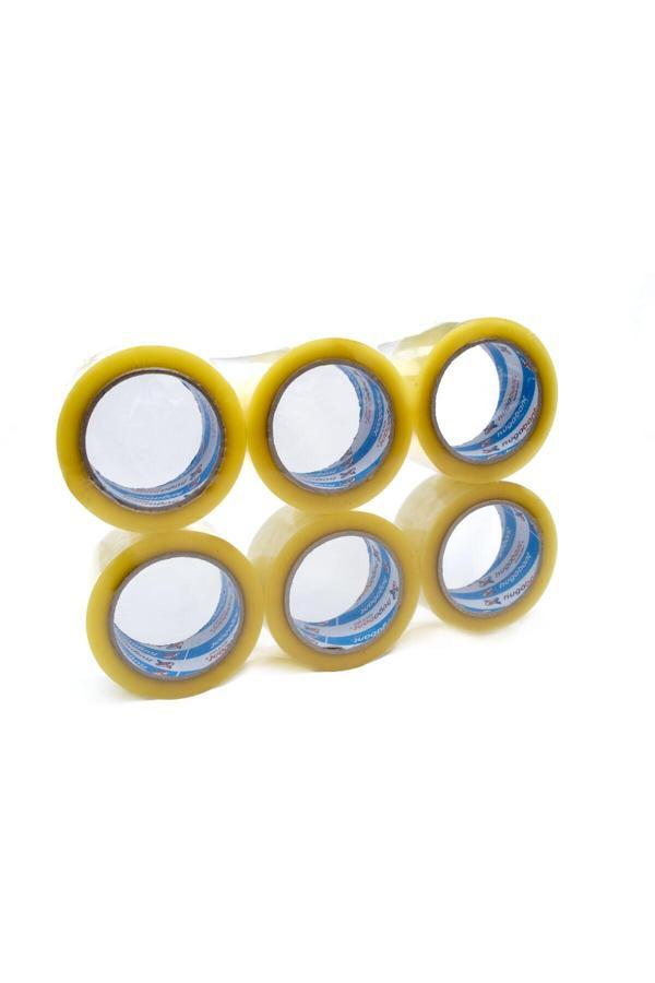 Bantix Huga Bant Akrilik Yüksek Kalite Koli Bandı 45Mm X 100 Metre Şeffaf (6'Lı Paket) - Image 1