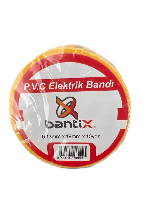 Bantix Elektrik Bandı 10 Adet 19Mmx10Yds Sarı Elektrik İzole Bandı 10'Lu Paket - Image 1