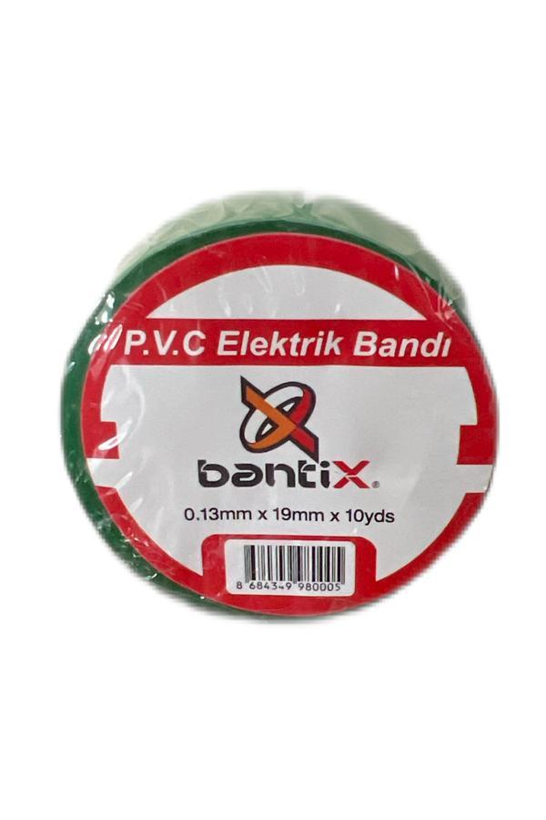 Bantix Elektrik Bandı 10 Adet 19Mmx10Yds Yeşil Elektrik İzole Bandı 10'Lu Paket - Image 1