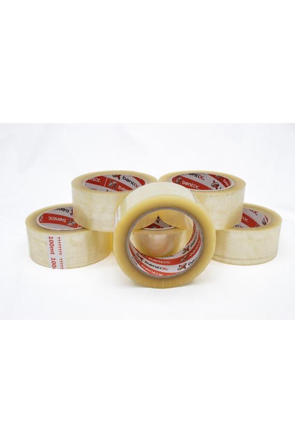 Bantix Bant Hotmelt Yüksek Kalite Koli Bandı 45Mm X 100 Metre Şeffaf (6'Lı Paket) - Image 1