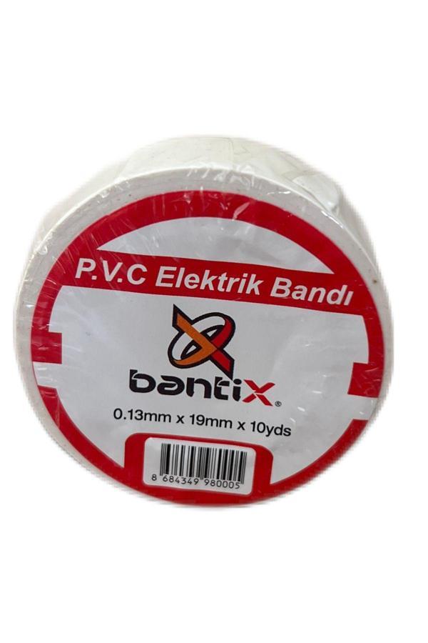 Bantix Elektrik Bandı 10 Adet 19Mmx10Yds Beyaz Elektrik İzole Bandı 10'Lu Paket - Image 1