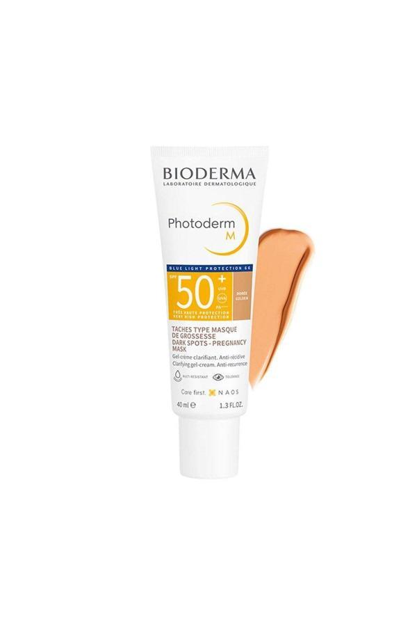 Bioderma Photoderm M Spf50 Lekeye Eğilimli Ciltler İçin Yüksek Koruma Sağlayan Güneş Kremi Golden 40Ml - Image 1