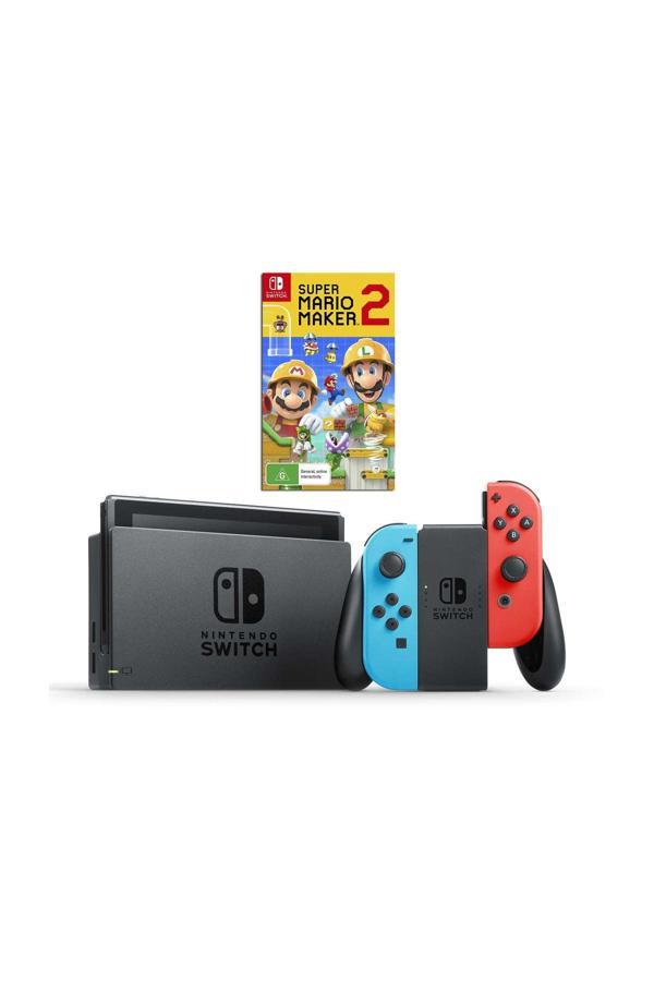 Nintendo Switch Mavi Kırmızı Joy - Con + Super Mario Maker 2 Oyunu ( İthalatçı Garantili ) - Image 1