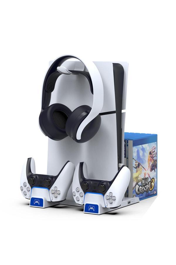 Havuz Elektronik Ps5 Playstation 5 Uyumlu Slim Dikey Şarj Standı Vertical Charging Dock 5 In1 Vertical Stand - Image 1
