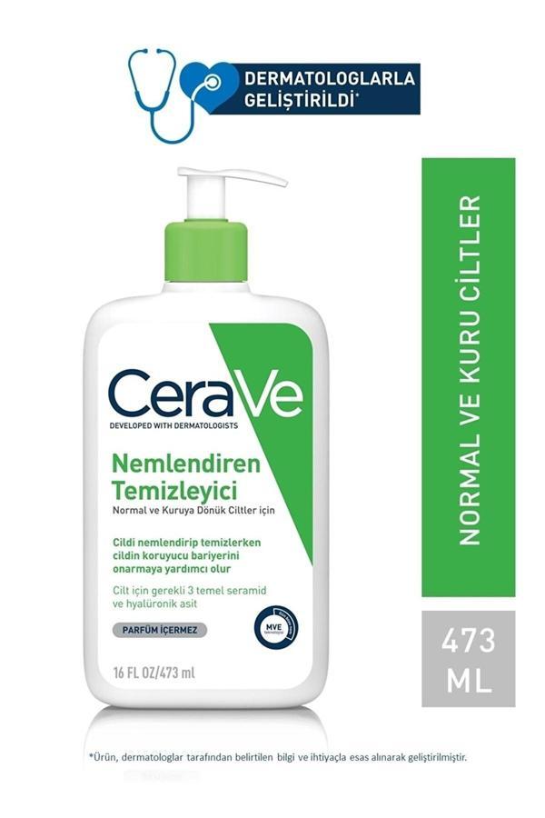 Cerave Nemlendiren Temizleyici Seramid&Hyalüronik Asit Kuru & Normal Ciltler Yüz Vücut 473Ml - Image 1