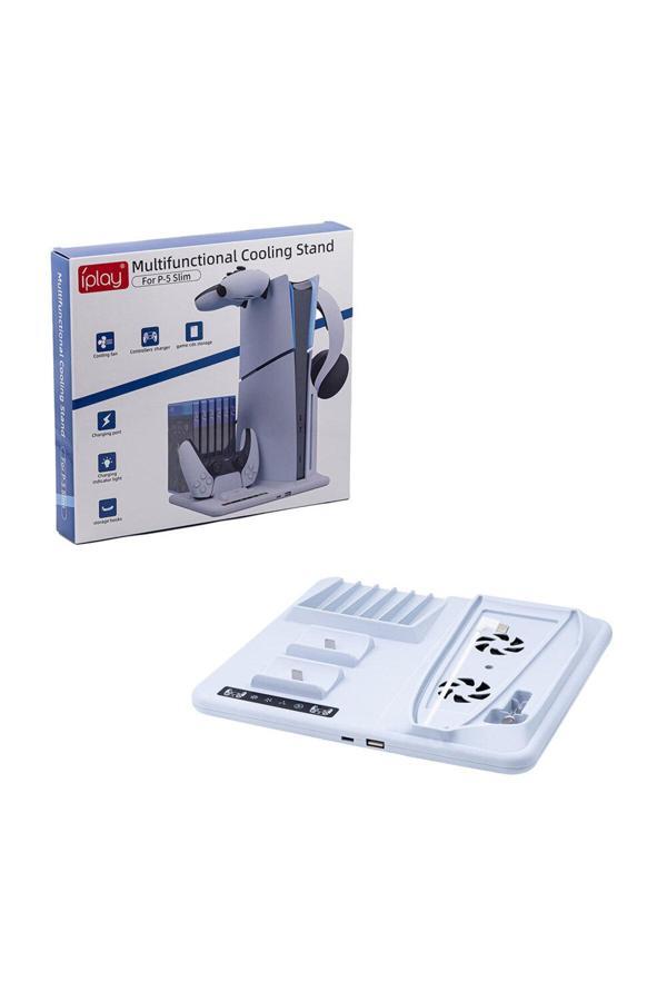 Havuz Elektronik Ps5 Slim Disc/Digital Edition-Beyaz İçin Çok Fonksiyonlu Soğutma Standı - Image 1