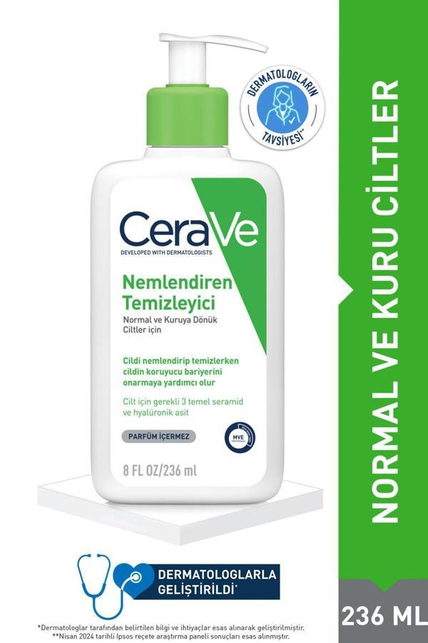 Cerave Nemlendiren Temizleyici Normal & Kuru Ciltler Yüz Vücut 236 Ml - Image 1