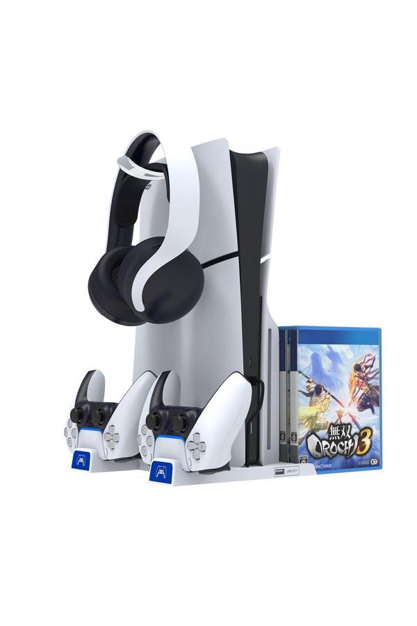 Havuz Elektronik Ps5 Slim Dijital/Ps5 Uyumlu Multifonksiyonel Cd Raflı Şarj Istasyonlu Fanlı Soğutucu Stand - Image 1