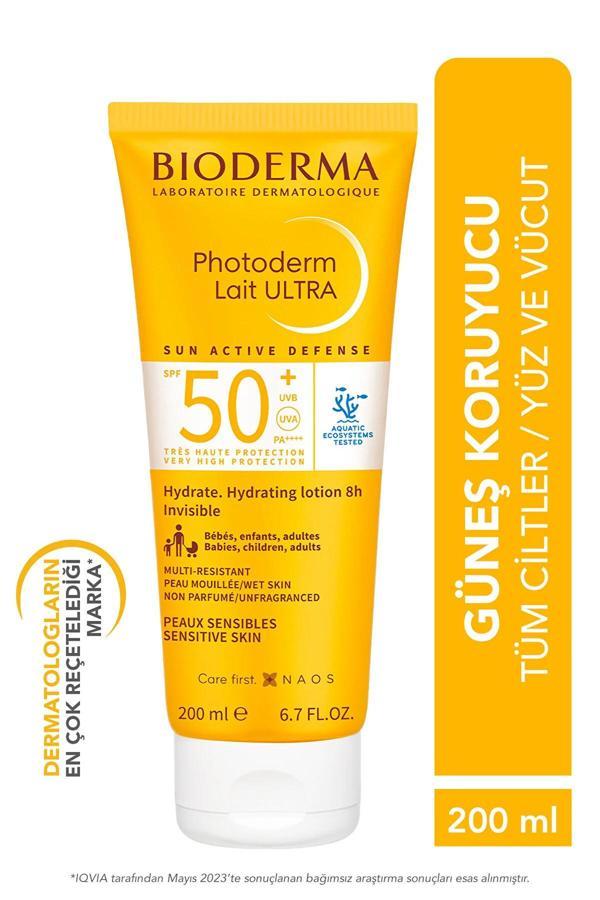 Bioderma Photoderm Lait Ultra Spf50 Süt Formda Yüz, Vücut Güneş Kremi 200 Ml - Image 1