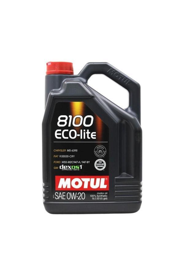 Motul 8100 Eco-Lite 0W-20 5 Lt Tam Sentetik - Image 1