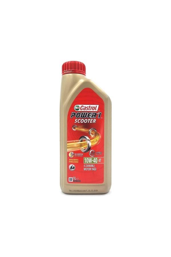 Castrol Power 1 Scooter 4T 10W-40 4 Zamanlı 1 Lt Motosiklet Yağı - Image 1