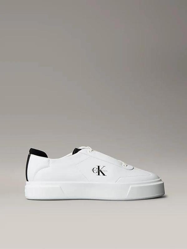 Calvin Klein Jeans Basketbol Stili Düz Tabanlı Bağcıklı Deri-Süet Erkek Siyah Sneaker YM0YM01354-0GM - Image 1