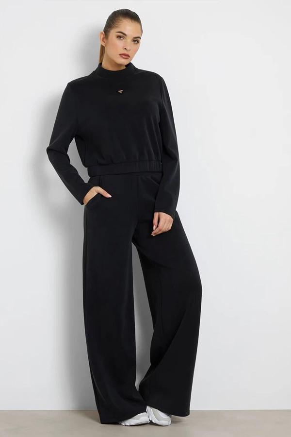 Guess Olympe Kadın Siyah Aktif Palazzo Fit Modal Karışımlı Scuba Eşofman Altı V4YB07KCAY2-JBLK - Image 1