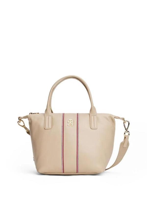 Tommy Hilfiger Popette Soft Kurumsal Mini Tote Kadın Bej Çanta AW0AW179980F4 - Image 1