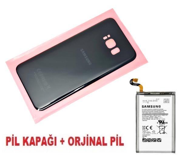 Samsung Galaxy S8 PLUS Arka Pil Batarya Kapağı + PİL (CAM) SİYAH - Image 1