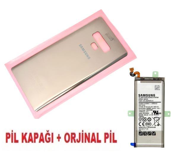 Tkgz Samsung Galaxy NOTE 9 Arka Pil Batarya Kapağı + PİL (CAM) GOLD - Image 1