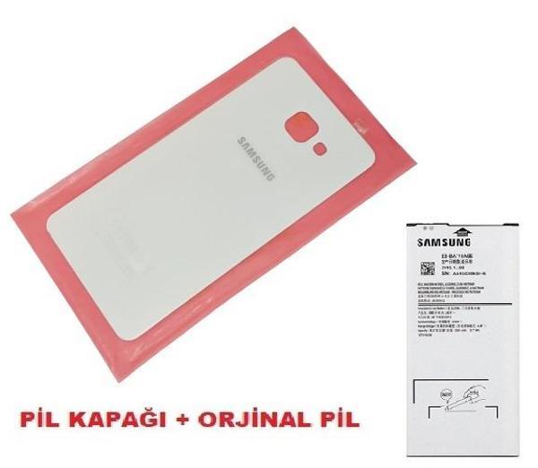 Tkgz Samsung Galaxy A3 2016 (A310) Arka Kapak Batarya Kapağı + PİL (CAM) BEYAZ - Image 1