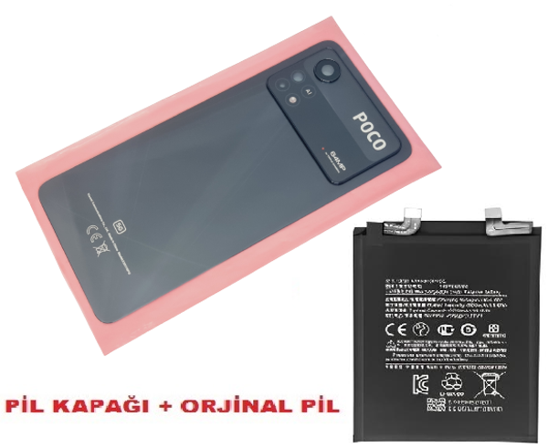 Xiaomi POCO X4 PRO Arka Kapak Batarya Kapağı + PİL (CAM) SİYAH - Image 1