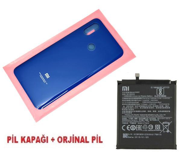 Xiaomi Mi 8 Arka Kapak Batarya Pil Kapağı + PİL (CAM) MAVİ - Image 1