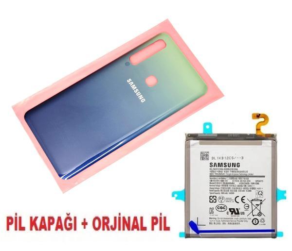 Samsung Galaxy A9 A920 Arka Pil Batarya Kapağı + PİL (CAM) MAVİ - Image 1