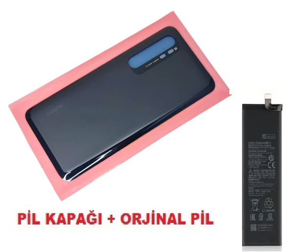Tkgz Xiaomi Mi Note 10 Lite Arka Kapak Batarya Pil Kapağı + PİL (CAM) SİYAH - Image 1