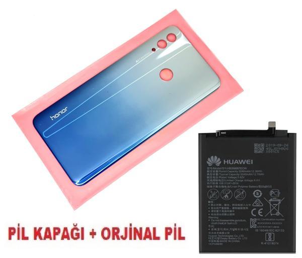 Tkgz Honor 10 Lite Arka Pil Batarya Kapağı + PİL GRİ - Image 1