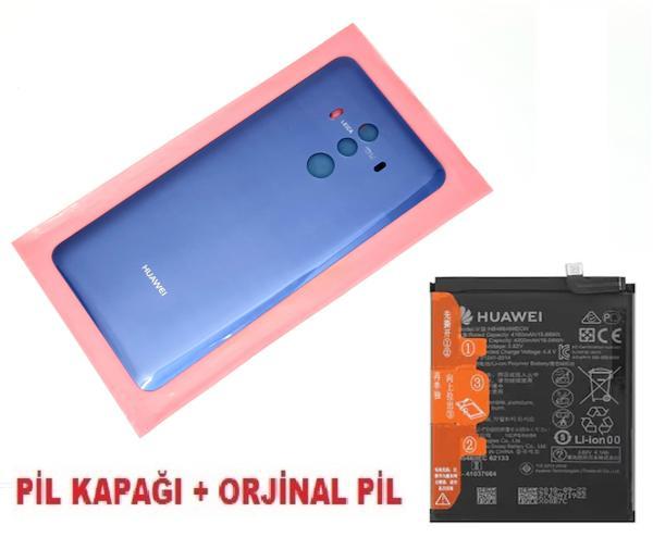 Tkgz Huawei Uyumlu MATE 10 Pro Arka Pil Batarya Kapağı + PİL (CAM) MAVİ - Image 1