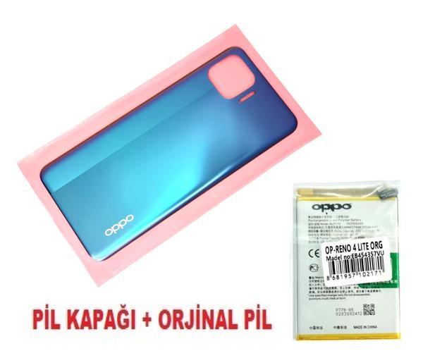 Tkgz Oppo Reno 4 Lite Arka Kapak Batarya Pil Kapağı + PİL MAVİ - Image 1