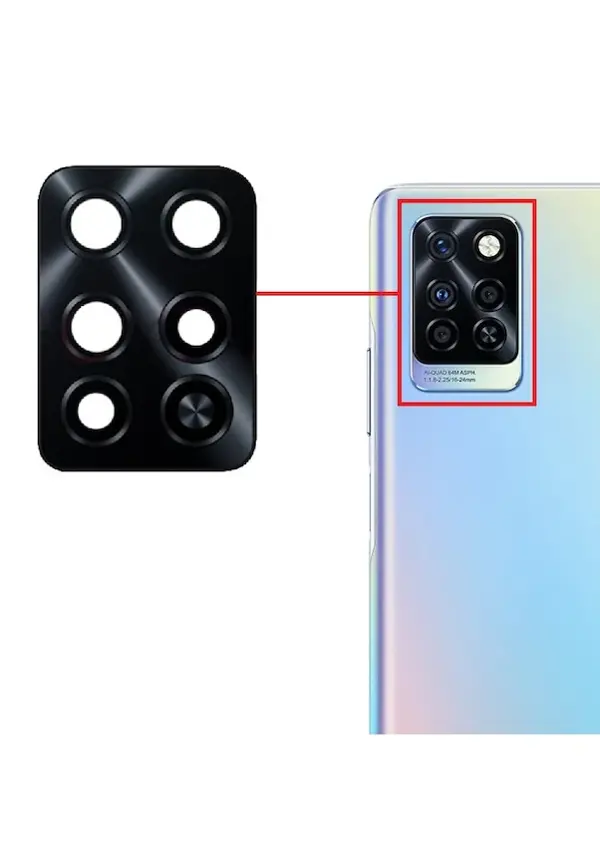 Tkgz Infinix HOTE 10 PRO Arka Kamera Camı Lens Yapışkanlı - Image 1